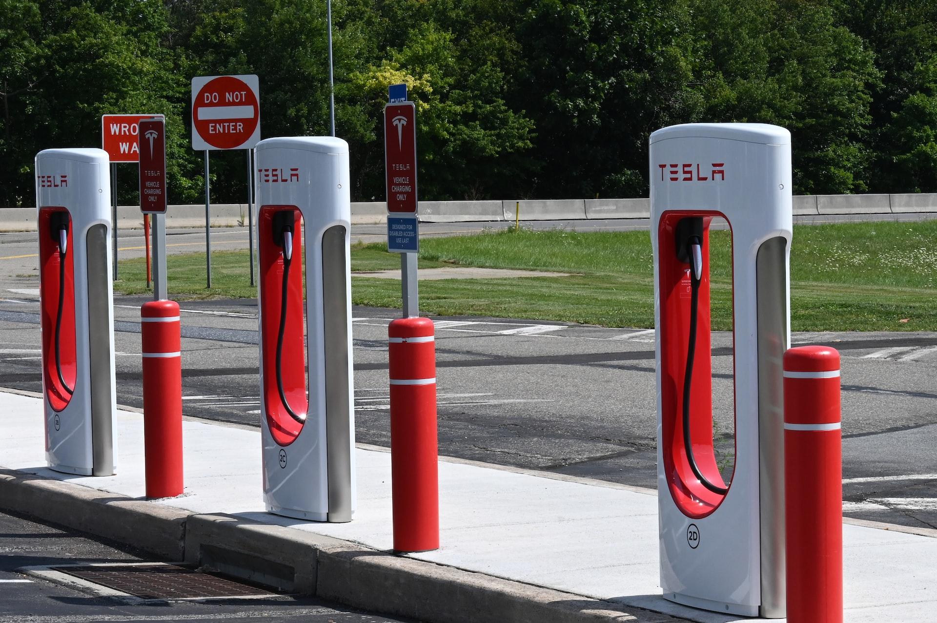 red and white gas station